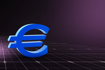 3D rendering euro currency symbol
