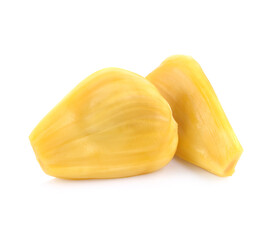 section of jackfruit isolated on white background