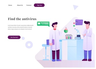 scientist make cure web landing page template