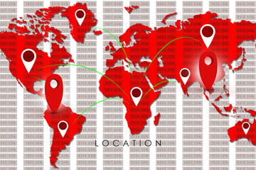 3d rendering Red map pointer
