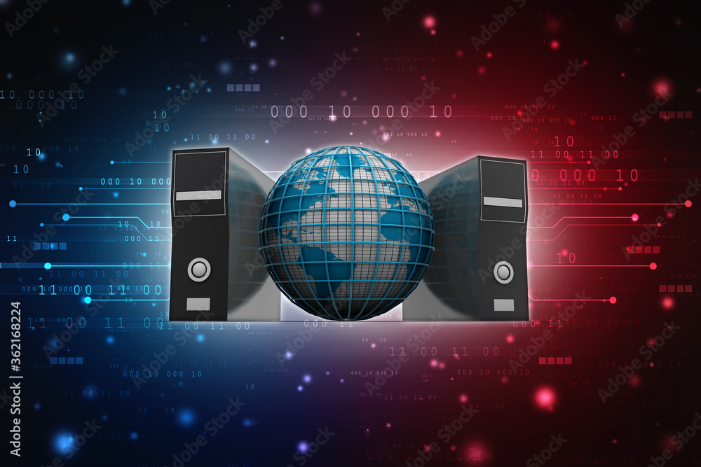 Poster 3d rendering database storage data base