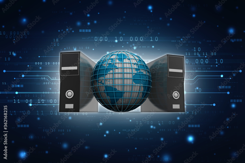 Poster 3d rendering database storage data base