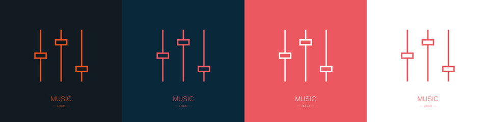 Set of music logos. For a modern business company. Vector illustration
