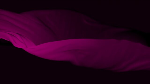 4k Pink wave satin fabric loop background.Wavy silk cloth fluttering in the wind.tenderness and airiness.3D digital animation of seamless flag waving ribbon streamer riband.