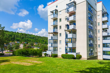 Apartment house in a residential area