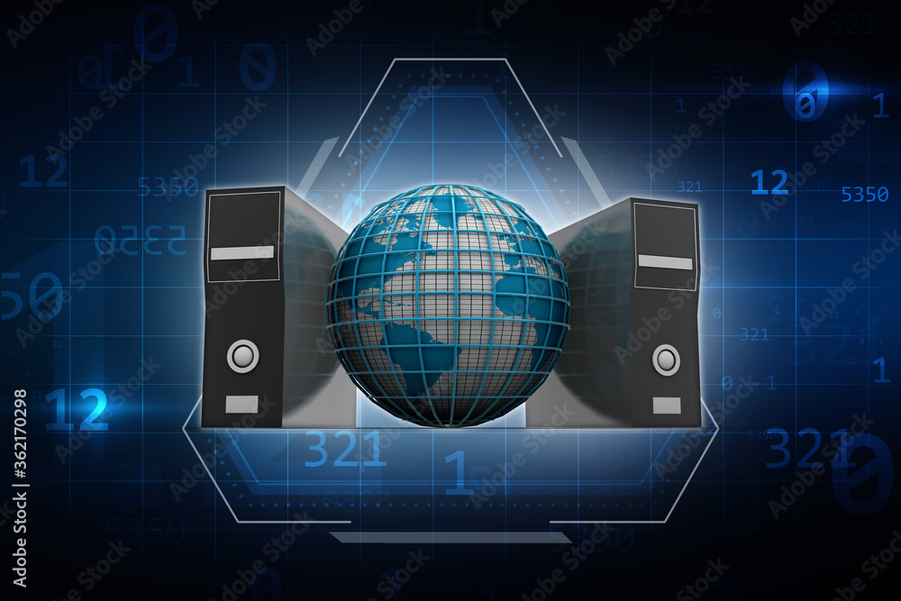Poster 3d rendering database storage data base