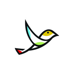 Bird vector logo abstract graphic outline