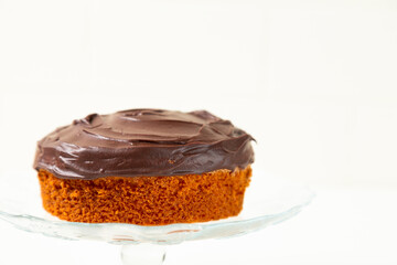 chocolate cake isolated on white