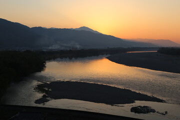 川島城からの夕景