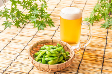 生ビールと枝豆