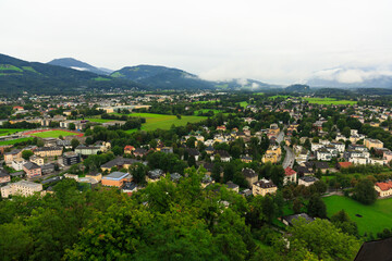 Fototapeta na wymiar Aerial view of Salzburg City, Austria