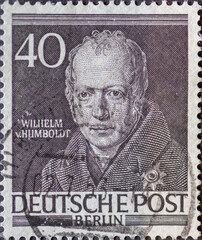 GERMANY, Berlin - CIRCA 1953: a postage stamp from Germany, Berlin showing Men from the history of Berlin: Wilhelm von Humboldt