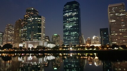 Naklejka premium night view of Bangkok