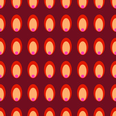 Seamless pattern with 
light orange ovals on a 
burgundy background. Suitable for fabric, wrapping paper, wallpaper, bags, clothes, dishes, cases on smartphones and tablets, wallets.