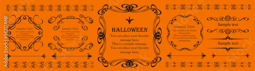 ハロウィンのフレーム素材 10月 アンティークな装飾 ビンテージな模様 植物のツタ Wall Mural Design Box ハロウィンのフレーム素材 10月 アンティークな装飾 ビンテージな模様 植物のツタ Wall Mural Design Box