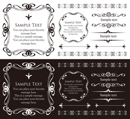 ハロウィンのフレーム素材、10月、アンティークな装飾、ビンテージな模様、植物のツタ	
