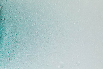 background rain water drops on white glass. Gradient background