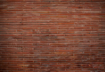 classic long red brick wall texture