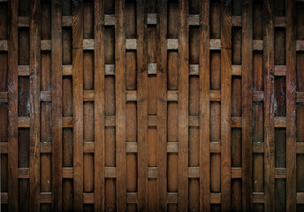 wood wall in Thai pattern exterior