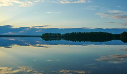  Sunset over wild Lake Haikola