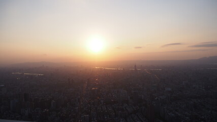 sunrise in the city