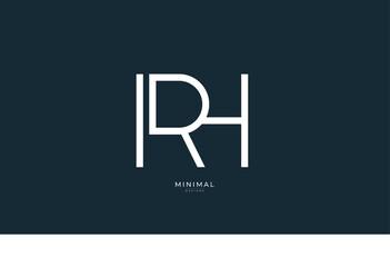 Alphabet letter icon logo RH