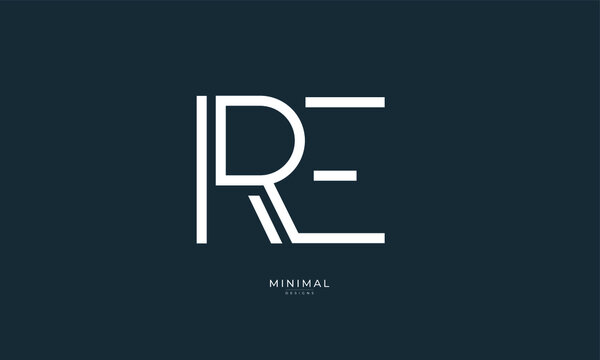 Alphabet letter icon logo RE
