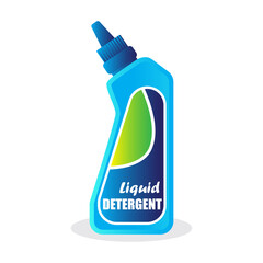 detergent liquid bottle on white background. vector illustration