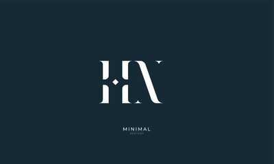 Alphabet letter icon logo HN