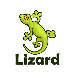 gecko lizard character isolated on white background.  vector illustration