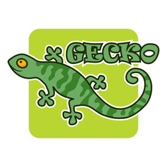 gecko lizard character isolated on white background.  vector illustration