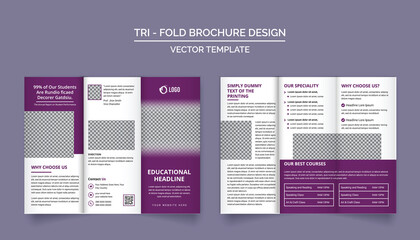 Education Tri-Fold Brochure Design Template for your Business, Advertising, Marketing, Agency, and Internet business.
