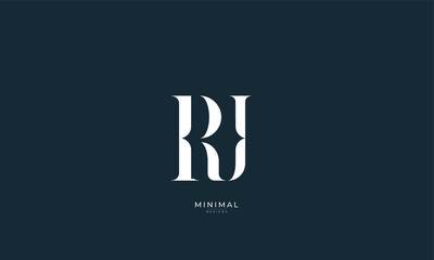 Fototapeta premium Alphabet letter icon logo RJ
