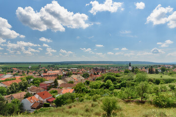 Fototapeta na wymiar Titel, Serbia - June 25, 2020: Panorama of Titel City in Vojvodina, Serbia.