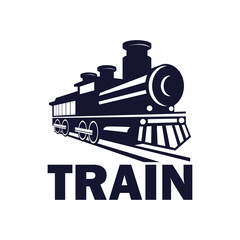 train railway logo isolated on white background. vector illustration