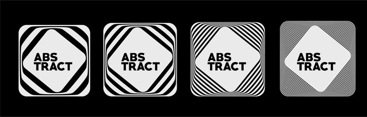 Abstract square banner line art pattern poster with space of your text, vector illustration Design.