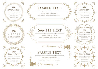 ビンテージオーナメントセット。ボーダーや各種フレーム素材。