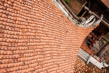 red roof tiles in a symmetrical pattern
