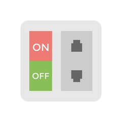 Electrical outlet icon illustration on white background. Power supply socket.
