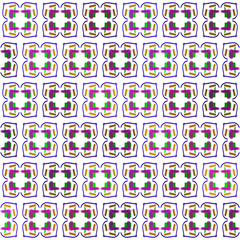 Square Intricate Colorful Brick Seamless Pattern