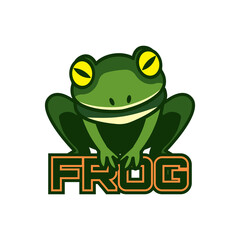 green frog logo isolated on white background. vector illustration
