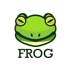 green frog logo isolated on white background. vector illustration