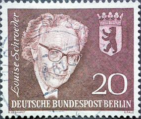 GERMANY, Berlin - CIRCA 1961: a postage stamp from Germany, Berlin with a portrait of the...