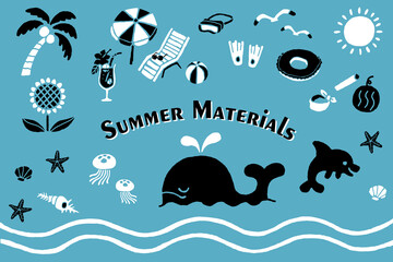 A set of cute summer clip art