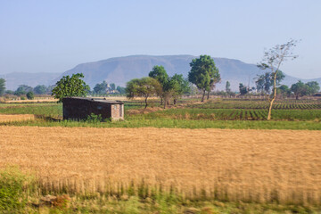 Fototapeta na wymiar rural landscape with farm