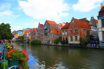 Houses in the charming city of Ghent in Belgium