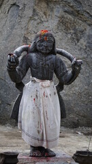 Fototapeta na wymiar Hindu God Kala Bhairava Shrine at India Telangana