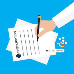 prescription from doctor for healthcare and medical concepts. vector illustration