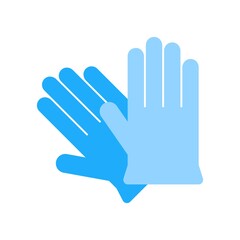 Protective rubber gloves icon illustration in flat design style.