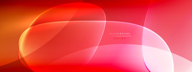 Vector abstract background - liquid bubble shapes on fluid gradient with shadows and light effects. Shiny design template for text